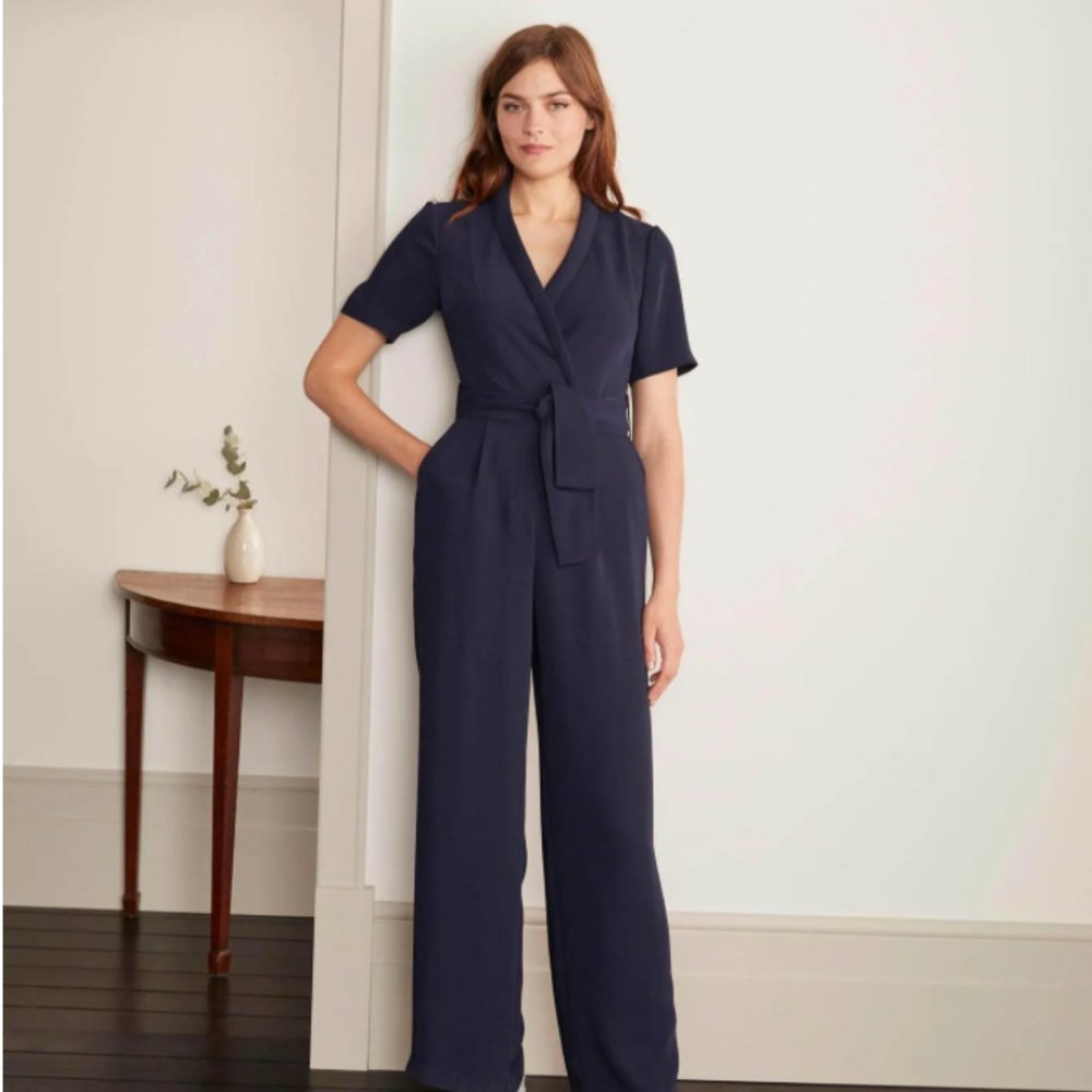 NWT Boden Navy Ottoline Wrap Jumpsuit